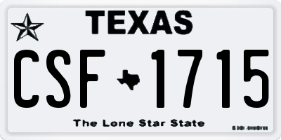 TX license plate CSF1715