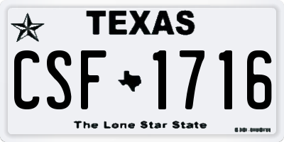 TX license plate CSF1716