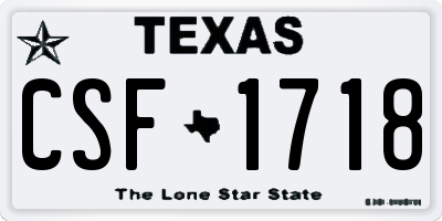 TX license plate CSF1718
