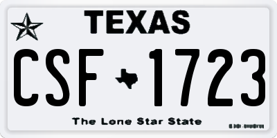 TX license plate CSF1723