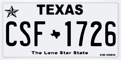 TX license plate CSF1726