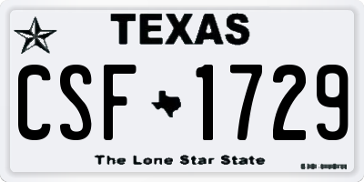 TX license plate CSF1729