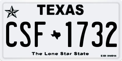 TX license plate CSF1732