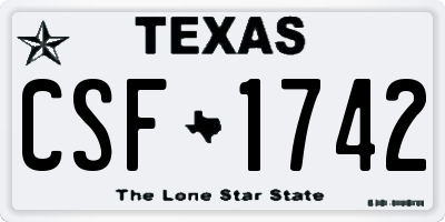 TX license plate CSF1742