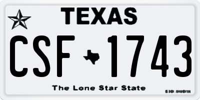 TX license plate CSF1743