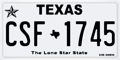 TX license plate CSF1745
