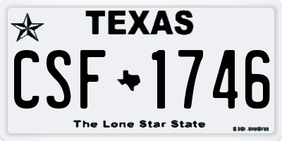TX license plate CSF1746
