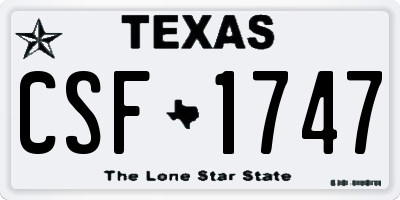 TX license plate CSF1747