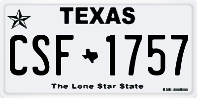 TX license plate CSF1757