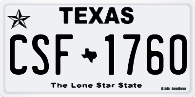 TX license plate CSF1760