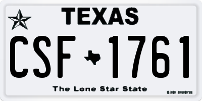 TX license plate CSF1761