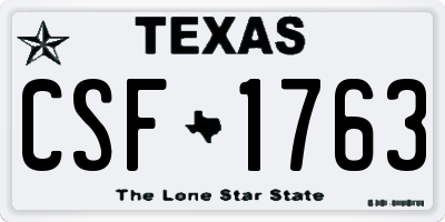 TX license plate CSF1763