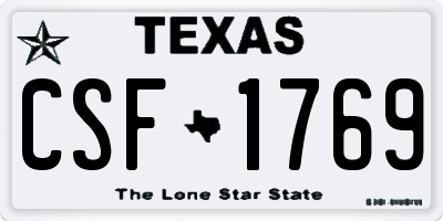 TX license plate CSF1769
