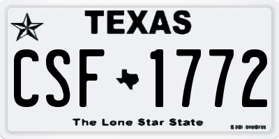 TX license plate CSF1772