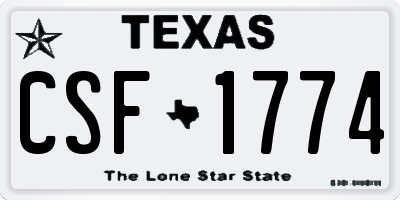 TX license plate CSF1774