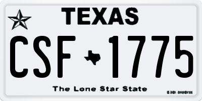TX license plate CSF1775