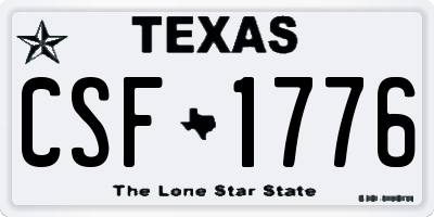 TX license plate CSF1776