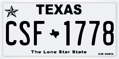 TX license plate CSF1778