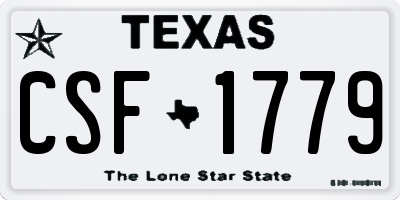 TX license plate CSF1779
