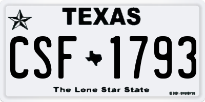 TX license plate CSF1793
