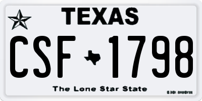 TX license plate CSF1798