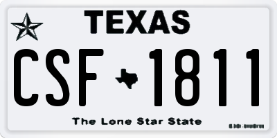 TX license plate CSF1811