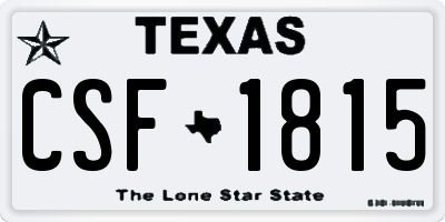 TX license plate CSF1815