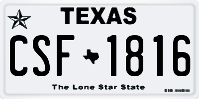 TX license plate CSF1816