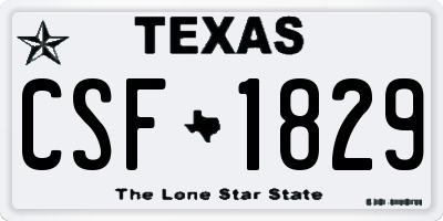TX license plate CSF1829