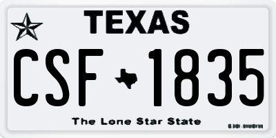 TX license plate CSF1835