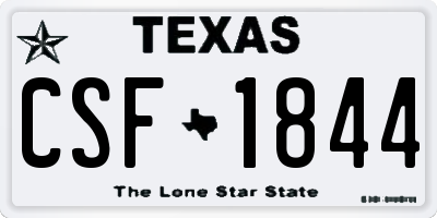 TX license plate CSF1844