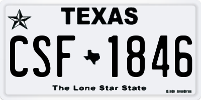TX license plate CSF1846