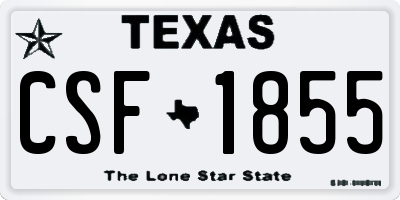 TX license plate CSF1855