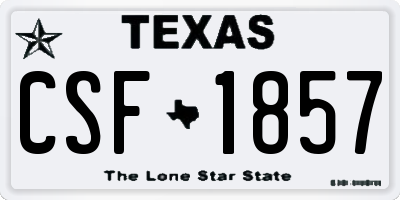 TX license plate CSF1857