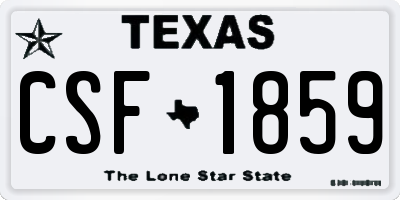 TX license plate CSF1859