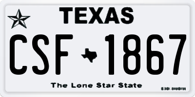 TX license plate CSF1867