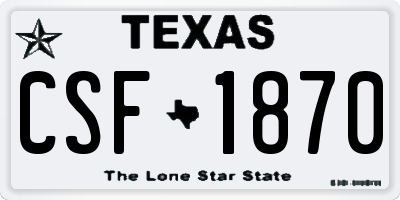 TX license plate CSF1870