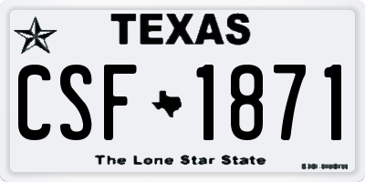 TX license plate CSF1871
