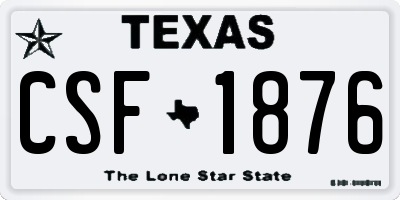 TX license plate CSF1876