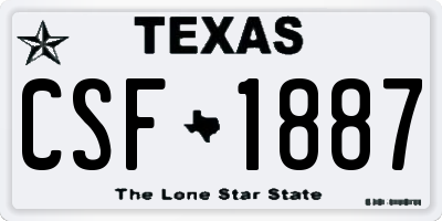 TX license plate CSF1887