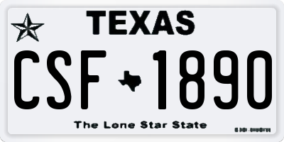 TX license plate CSF1890
