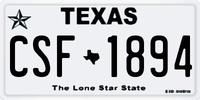 TX license plate CSF1894