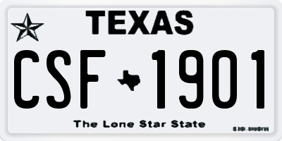 TX license plate CSF1901