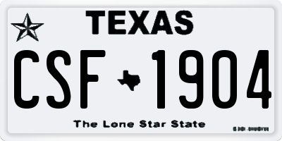 TX license plate CSF1904