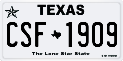 TX license plate CSF1909