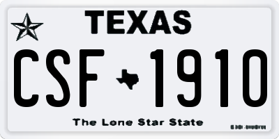 TX license plate CSF1910