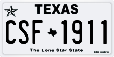 TX license plate CSF1911
