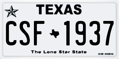 TX license plate CSF1937