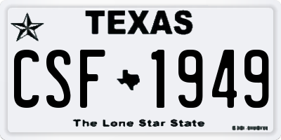 TX license plate CSF1949