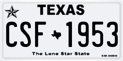 TX license plate CSF1953